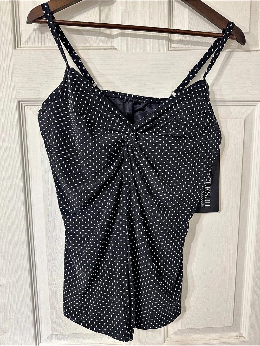 Miraclesuit DD-Cup Pin Point Love Knot Polka Dot Swimsuit Top Size 16DD NWT